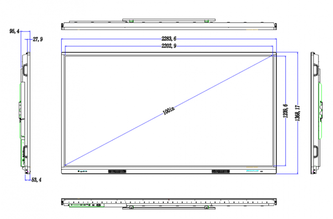 LED Touch Screen Whiteboard , OEM 100 Inch Interactive Board For Classroom