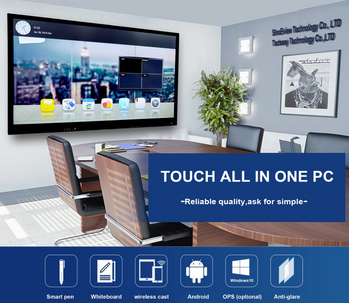 Custom 86 Inch Interactive Screens display For Education Intelligent Screen Protection Function