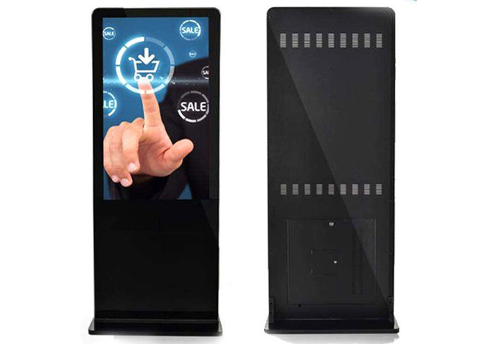 Ultra Thin Floor Standing Kiosk , Indoor Touch Screen Digital Kiosk Display