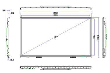 China LED Touch Screen Whiteboard  , OEM 100 Inch Interactive Board For Classroom factory