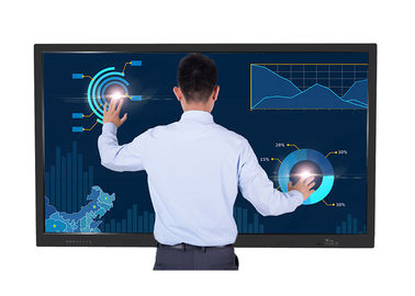 China Full 4K LED TV Touch Screen Board For Schools Ultra Narrow Black Aluminum Frame factory